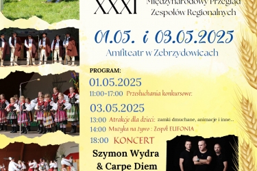 Majówka: Międzynarodowy Przegląd Zespołów Folklorystycznych ZŁOTY KŁOS i koncert Szymona Wydry