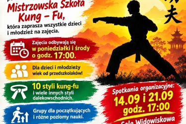 Zapraszamy na zajęcia Kung - FU